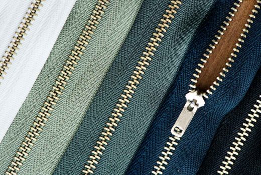 closeup of metallic zipper