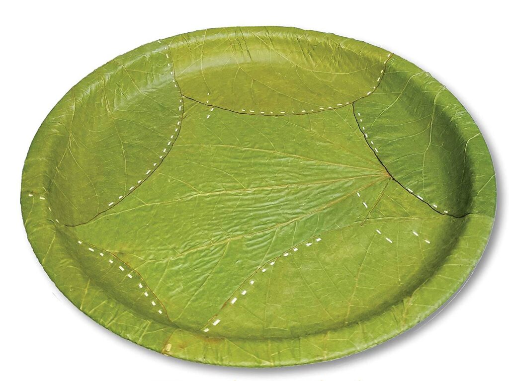Manufacturers of biodegradable disposable plates using Siali Leaves