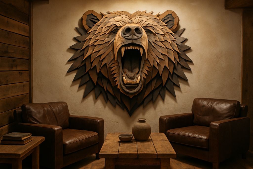 Wall Decor In Wood – Bear