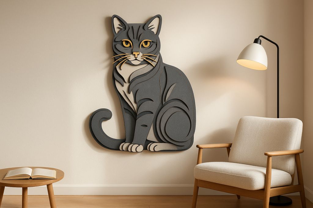 Wall Decoration From Wood – Cat