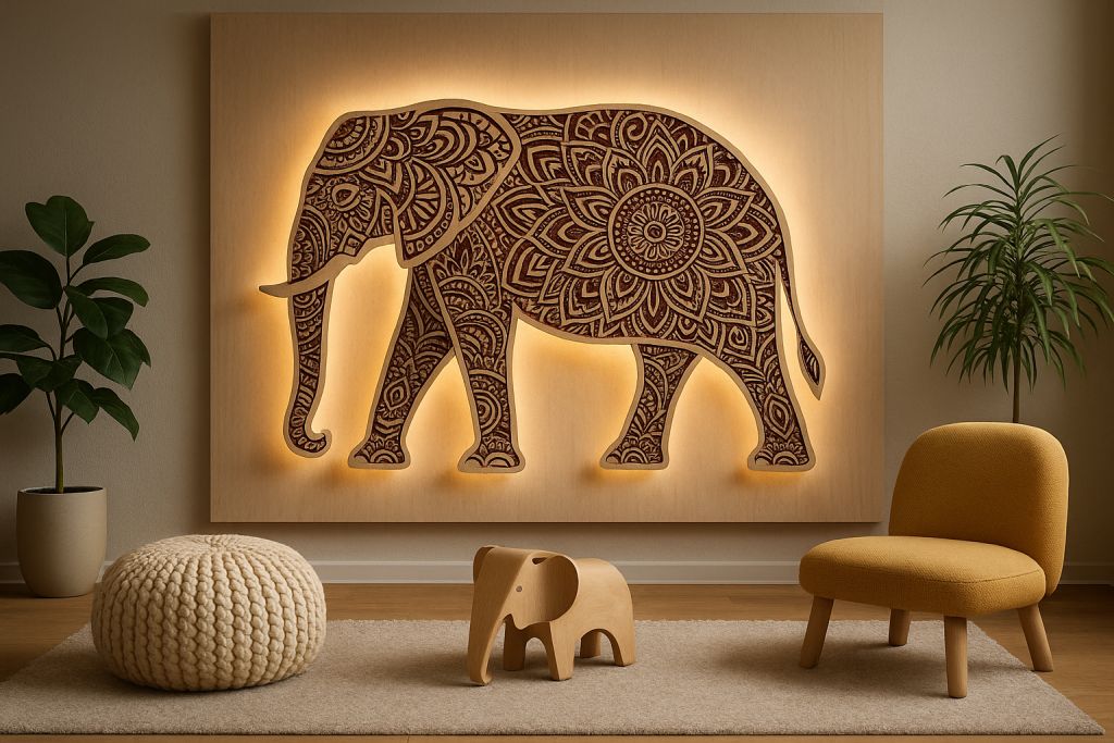 Decorative Wood Panels For Walls – Wooden Wall Decor - Elephant