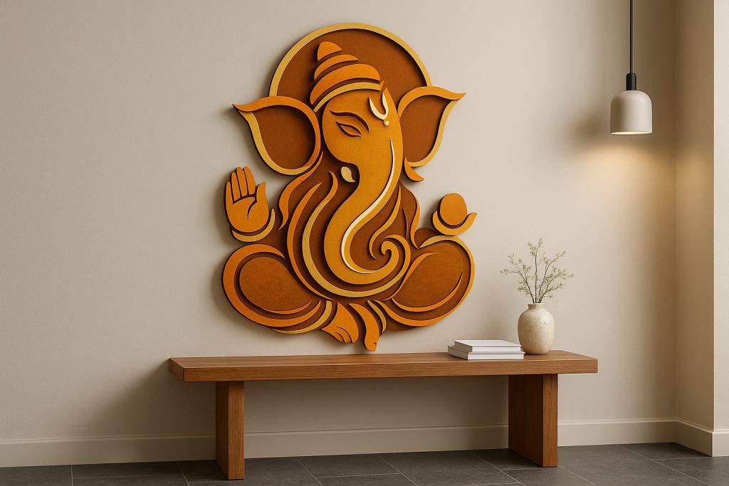 Wood Wall Accent – Wooden Wall Decor - Ganesha