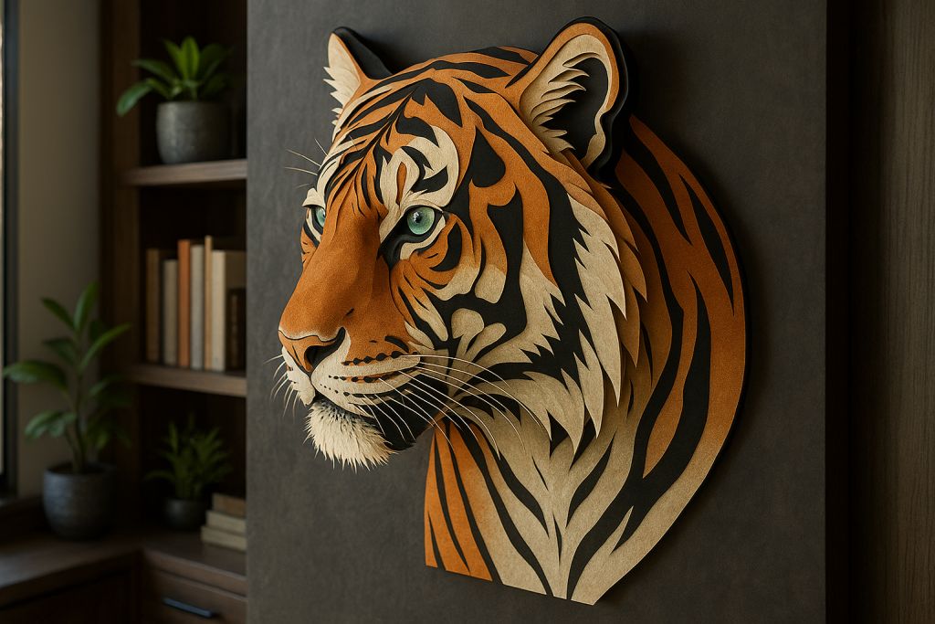 Wall Art Decor Wood – Wooden Wall Decor - Tiger