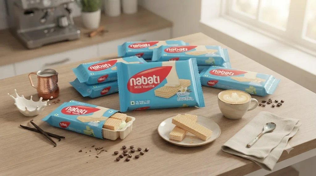 Milk Vanilla Wafer Bisucits on kitchen table.